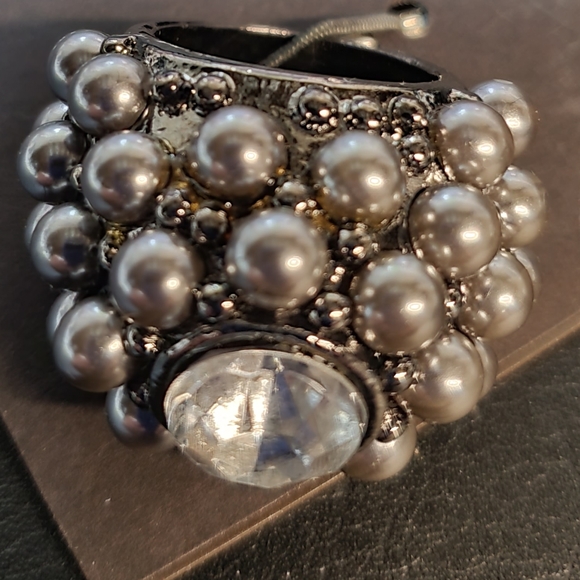The limited black pearl with clear stone ring - Picture 5 of 5